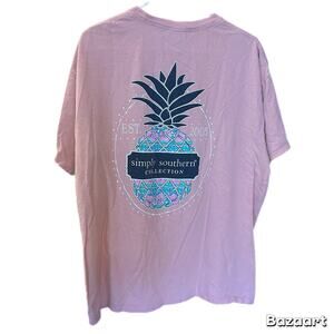 Women's Simply Southern Collection Pink Pineapple Short SleeveT Shirt Sz XL